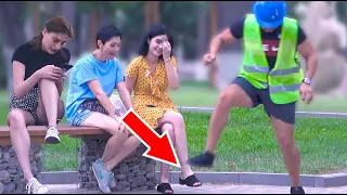 🔥 Stepping over nothing prank - AWESOME REACTIONS -Best of Just For Laughs 😲🔥