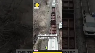Drone footage of derailed train in Michigan I WION Shorts
