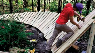 Building a Huge Wooden Berm On My Backyard MTB Trail