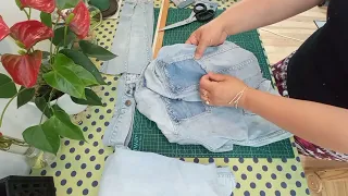 DIY  / НЕ ВЫКИДЫВАЙТЕ СТАРУЮ  ДЖИНСОВКУ /  АПСАЙКЛИНГ 1  ЧАСТЬ / UPCYCLING