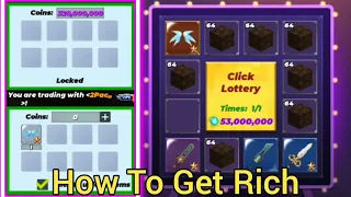 I Spin On Random LOTTERY BOX how to become rich Blockman Go Skyblock