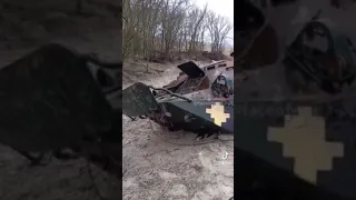 Destroyed Ukrainian BTR-80 APC