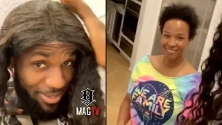 Lebron James Wife Savannah Lets Him Wear Her Lace Front Wig! 😂