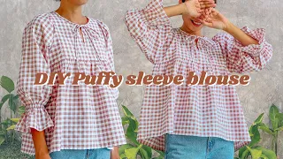 DIY PUFFY SLEEVE BLOUSE | Beginner friendly sewing tutorial in step by step