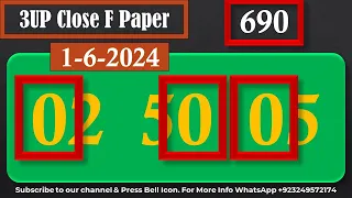 Thai Lottery 3UP Close F  Paper | 2D Game Update | Thai Lottery Sure Winner 1-6-2024