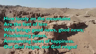 How Lovely on the Mountains (Our God Reigns - 4vv+refrain) [with lyrics for congregations]