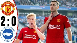 Brighton vs Manchester United 0-2 HIGHLIGHTS | Rasmus Højlund Goal Premier League 2024