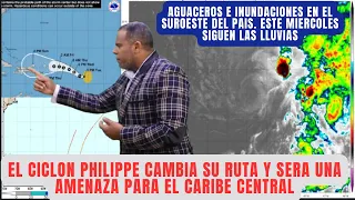 TORMENTA TROPICAL PHILIPPE AHORA AMENAZA EL CARIBE. SEGUIRAN LOS AGUACEROS ESTA NOCHE Y EL MIERCOLES