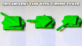 танк из бумаги | how to make a paper origami army tank With Turning Tower - Easy Tank Tutorials