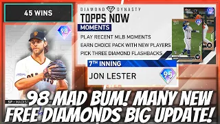 98 Bumgarner! 10+ New Diamonds! FREE Topps Now Diamonds & Roster Update! MLB The Show 20