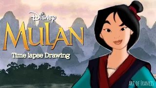 DisneyArt2024 - 12 Mulan "Time-lapse Digital Drawing" #disney #mulan