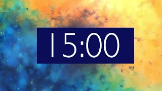 15 Minute Timer with Relaxing Piano Music | Colorful Day