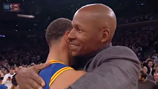 Stephen Curry EMOTIONAL After Breaking Ray Allen's Record & Shares Special Moment with Ray Allen