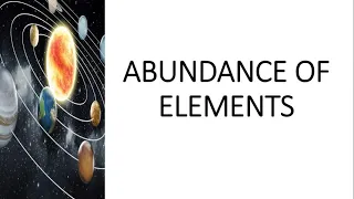 Lesson 2: Abundance of Elements