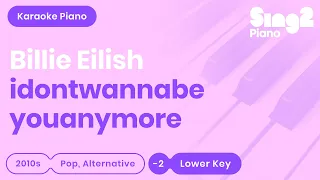 idontwannabeyouanymore (Lower Key - Piano Karaoke Instrumental) Billie Eilish