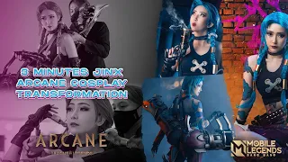 3 MINUTES JINX ARCANE COSPLAY TRANSFORMATION - LEAGUE OF LEGENDS