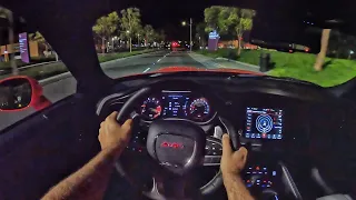 2022 Dodge Challenger SRT Jailbreak POV Night Drive  (3D Audio)(ASMR)