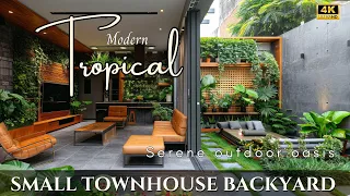 Elevate Your Outdoor Space: 2024 Best Dreamy Small Townhouse Backyard with Modern Tropical Makeover