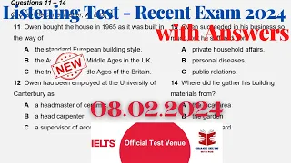 IELTS Listening Actual Test 2024 with Answers | 08.02.2024
