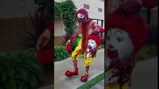 Scare clown with Ronald McDonald ''S head