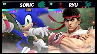 Super Smash Bros Ultimate Amiibo Fights   Request #10465 Sonic vs Ryu Stamina battle