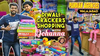 தீபாவளி பட்டாசு Shopping with Johanna !! Family Fun Shopping - Pandian Fireworks Agencies Walajabad