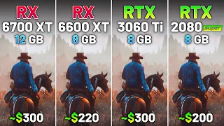 RX 6700 XT vs RX 6600 XT vs RTX 3060 Ti vs RTX 2080 SUPER - Test in 20 Games in 2024