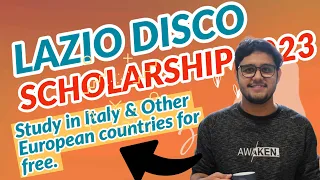 LAZIO DISCO ITALY SCHOLARSHIP FOR INDIAN & PAKISTANI STUDENTS 2023 #Laziodisco23