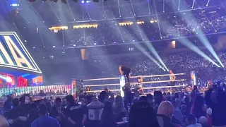 Pat McAfee swanton bombs off top rope at Wrestlemania 38