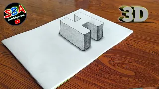 how to draw 3d letter H