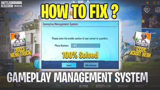How To Solve Gameplay Management System Problem in Bgmi
