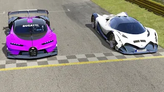 Bugatti Vision GT Cockpit vs Devel Sixteen at Monza Full Course