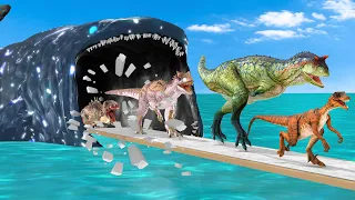 Dinosaurs Who Escaped From The Bloop | Escape Jaws of The Bloop - Animal Revolt Battle Simulator