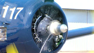 Engine Start Wright R-1820 Cyclone on a T-28 Trojan
