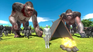 Camping Among Giant Monkeys - Animal Revolt Battle Simulator