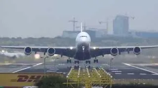 A380 Emirates Takeoff HEAD ON from AMS Schiphol