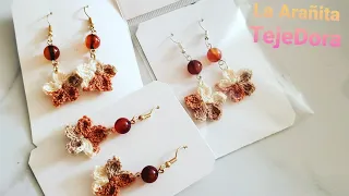 🕸Aretes, Pendientes a Crochet #4 ¡YA perdí la cuenta de los que he vendido!🤑🧶paso a paso en 10min