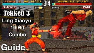 Tekken 3 - Ling Xiaoyu All 10 Hit Combo Guide 4K 60FPS