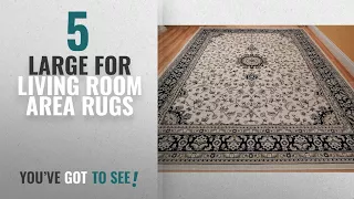 Top 10 Large For Living Room Area Rugs [2018 ]: Large 8x11 Ivory Persian Traditional Style Rug