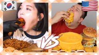 Korean vs American mukbangers - BIG BITES