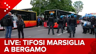 LIVE Tifosi del Marsiglia a Bergamo per la gara contro l'Atalanta: diretta video