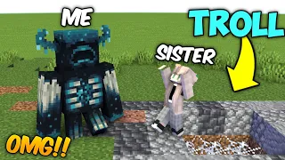 TROLLING MY LITTLE SISTER AS A SHAPESHIFTER IN MINECRAFT || TROLLING SISTER