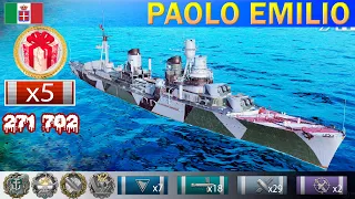 ✔ Бешеный эсминец "Paolo Emilio" IX уровень Италия | [ WoWS ] World of WarShips REPLAYS