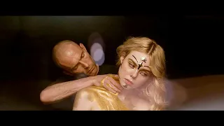 the neon demon (2016) - gold paint shoot scene