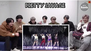 BTS Reaction to Blackpink 'Pretty savage ' Performance video (Fanmade 💜)