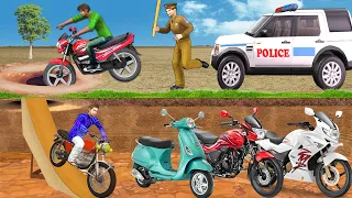 Underground Secret Tunnel Motorbike Thief Police Hindi Kahaniya Moral Stories New Funny Comedy Video