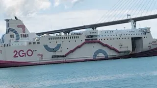 A ship passing through Cebu-Cordova link expressway