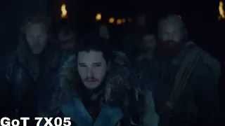 (GoT 7x05)   Jon Snow, Gendry, Tormund, Jorah & The Hound goes beyond the Wall