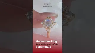 Moonstone Engagement Ring | Round Shaped 14/18K Yellow Gold | IfShe UK