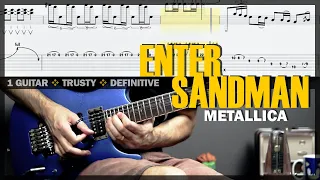 Enter Sandman | Guitar Cover Tab | Solo Lesson | Intro Riff | Backing Track with Vocals 🎸 METALLICA